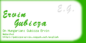 ervin gubicza business card